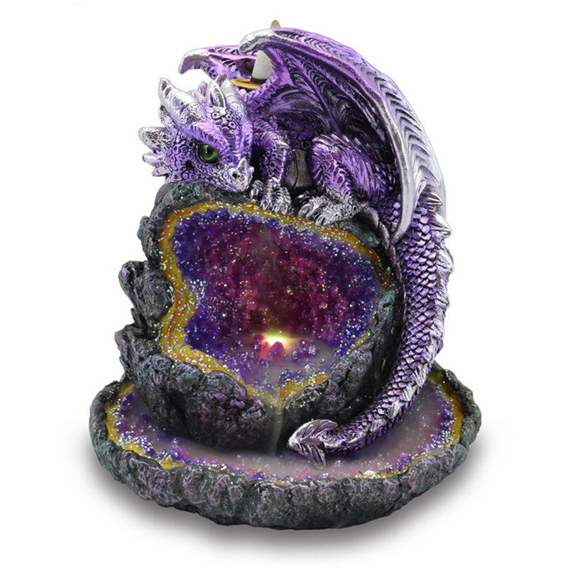 Crystal Cave Purple Dragon LED Back Flow Incense Burner - Hira Online