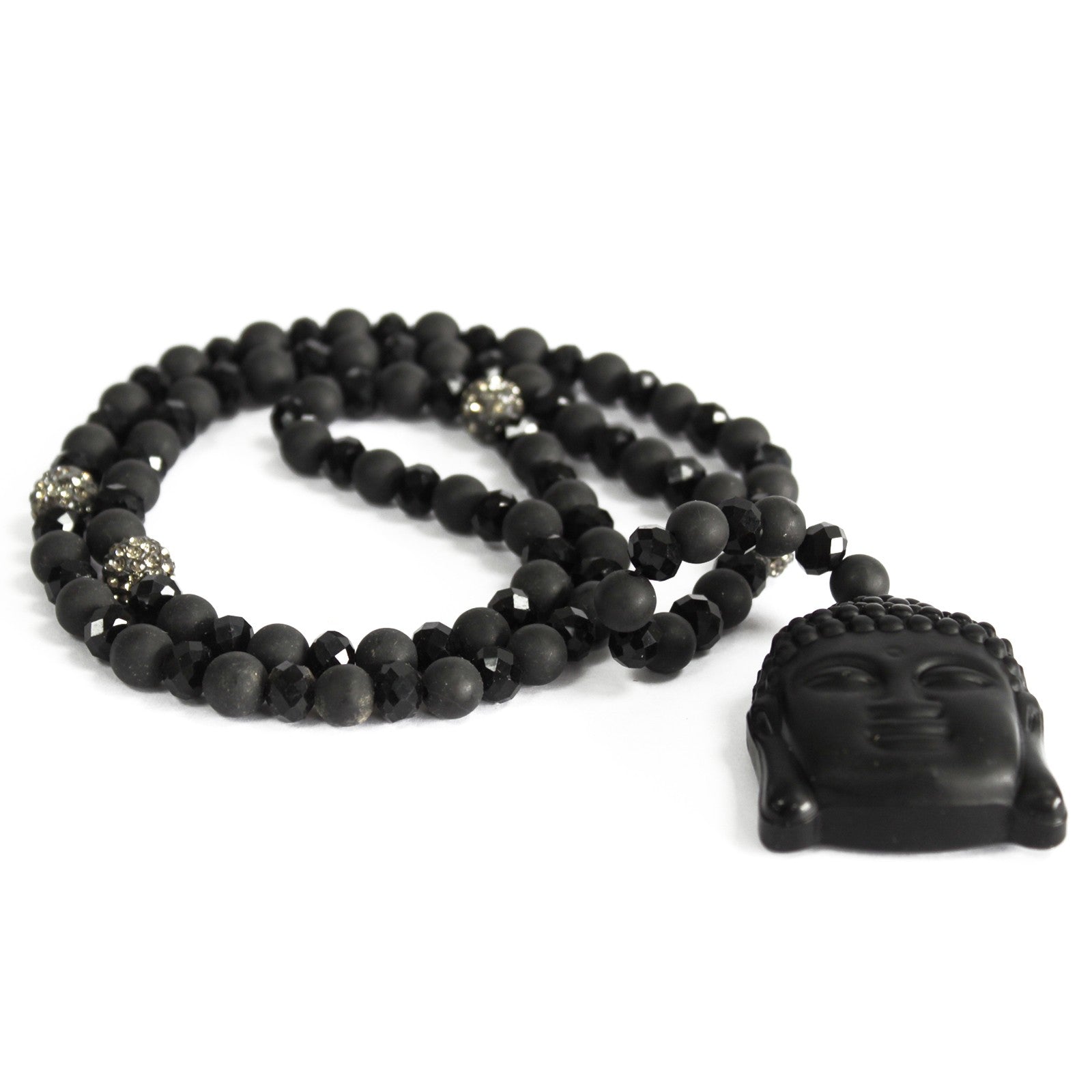 Buddha / Black Stone - Gemstone Necklace - Hira Online