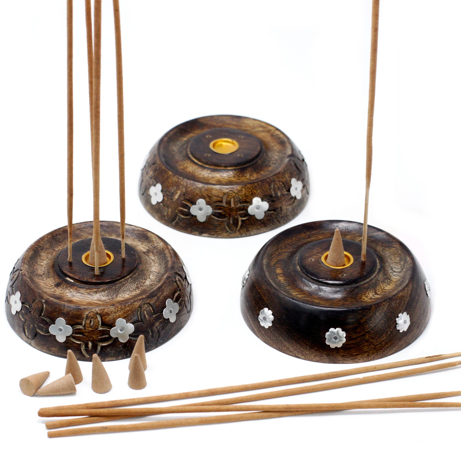 Cone & Stick Burner- Assorted Design - Mango Wood - Hira Online