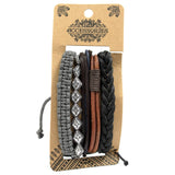 Mens Bracelet Sets - Metal & Leather (asst) - Hira Online