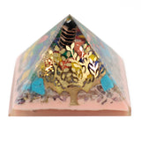 Lrg Orgonite Pyramid 70mm - Tree(earth base)