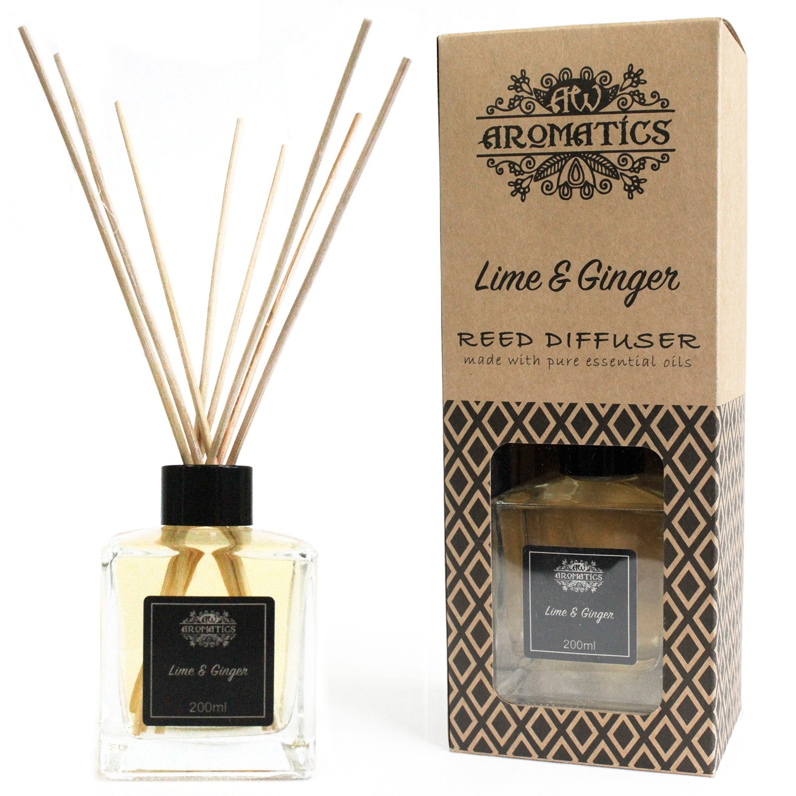200ml Lime & Ginger Essential Oil Reed Diffuser - Hira Online