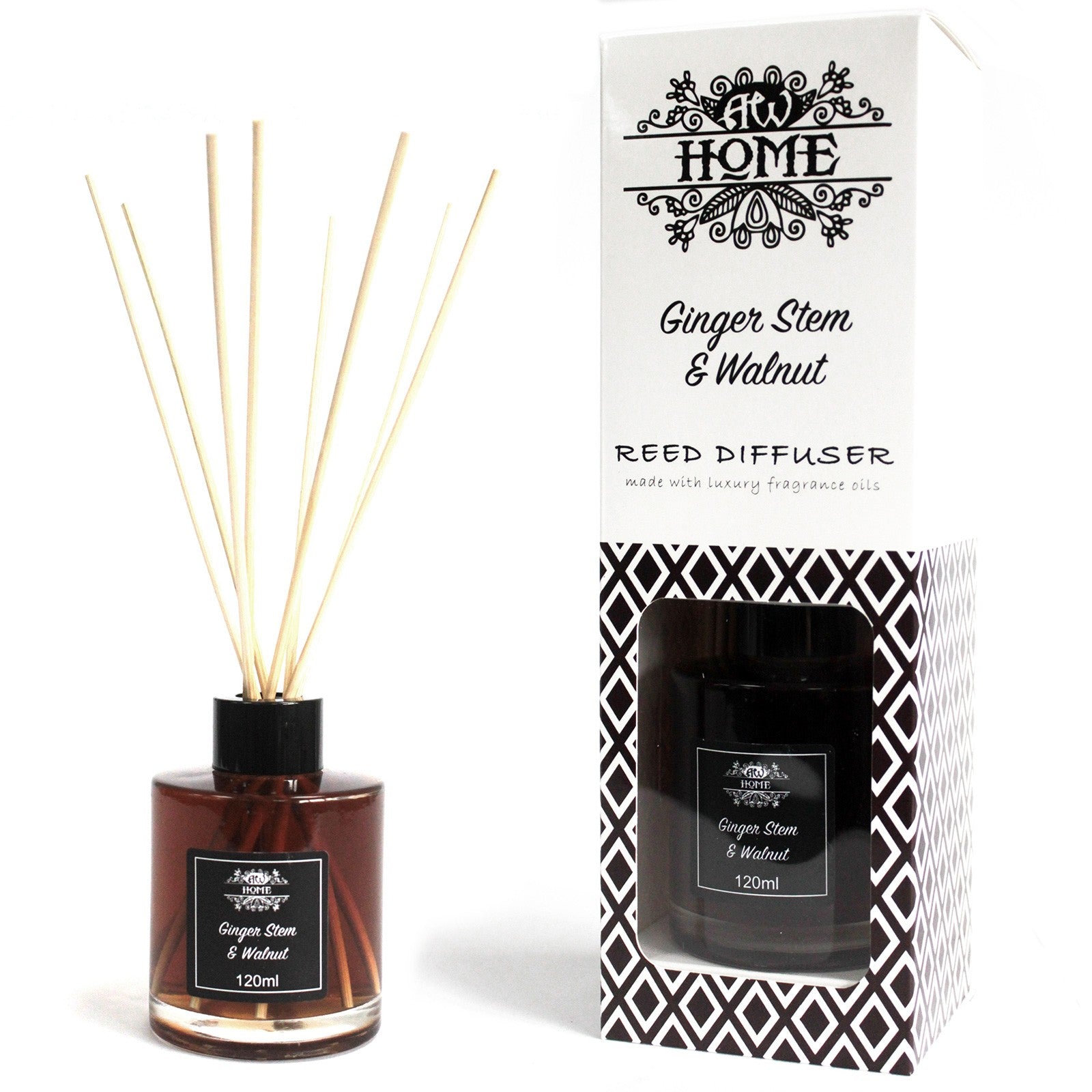 120ml Reed Diffuser - Ginger Stem & Walnut - Hira Online