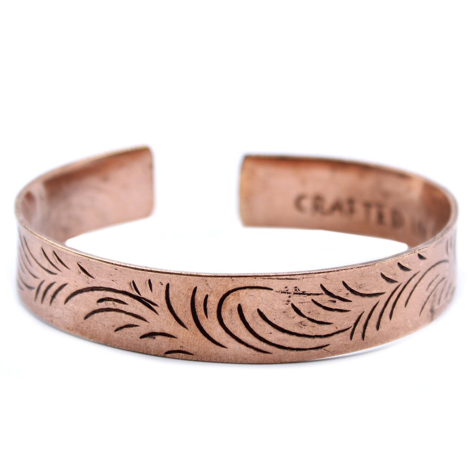 Copper Tibetan Bracelet - Wide Tribal Swirls - Hira Online