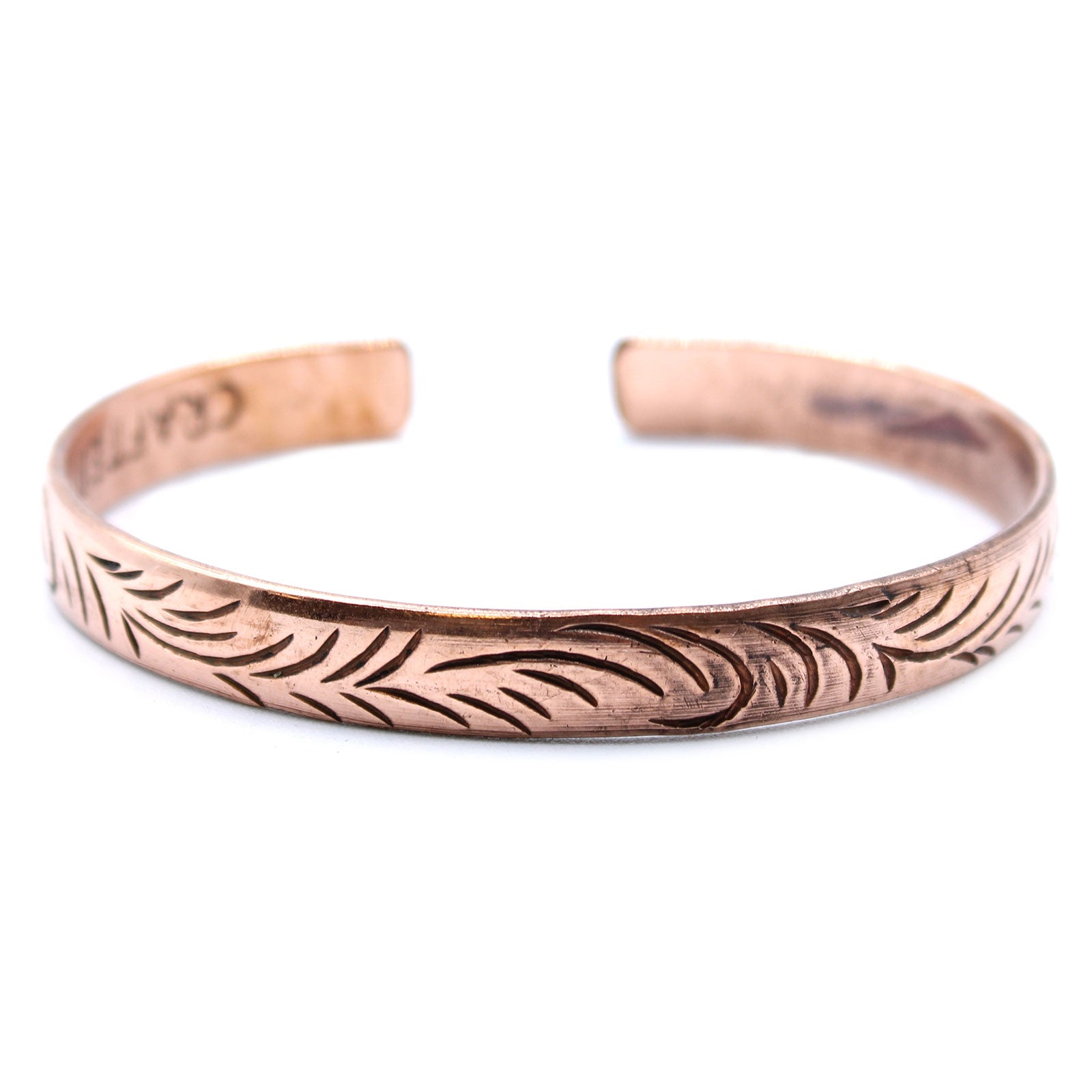 Copper Tibetan Bracelet - Slim Tribal Swirls - Hira Online
