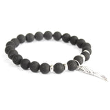 3x Angel Wing / Black Agate - Gemstone Bracelet