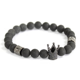 3x Crystal Crown / Black Agate - Gemstone Bracelet