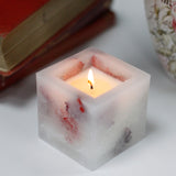 Enchanted Glowing Candle - Small Square Jar - Rose