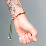 18K Gold Plated Gemstone Moss String Bracelet - Picasso Jasper - Hira Online