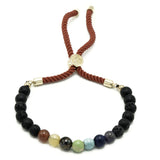 18K Gold Plated Gemstone Royal String Bracelet - Lava Stone Chakra - Hira Online