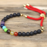 18K Gold Plated Gemstone Royal String Bracelet - Lava Stone Chakra - Hira Online