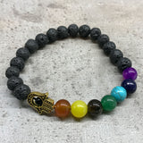 Lava Stone Bracelet - Hamsa Tiger-eye - Hira Online