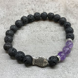 Lava Stone Bracelet - Fish Amethyst - Hira Online