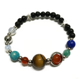 Lava Stone Bracelet - Gold Solar System