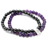 Magnetic Gemstone Bracelet - Amethyst - Hira Online