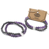 Magnetic Gemstone Bracelet - Amethyst - Hira Online