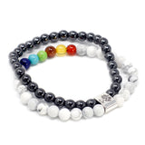 Magnetic Gemstone Bracelet - White Howlite Chakra - Hira Online