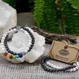 Magnetic Gemstone Bracelet - White Howlite Chakra - Hira Online