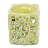 Classic Rustic Small Square Floral Oil Burner (aast) - Hira Online