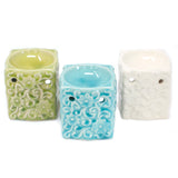 Classic Rustic Small Square Floral Oil Burner (aast) - Hira Online