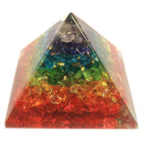 Lrg Orgonite Pyramid 70mm - Chakra Gemchips - Hira Online