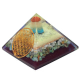 Lrg Orgonite Pyramid 80mm - Flower of life symbol - Hira Online