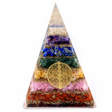 Orgonite Pyramid - Seven Chakra Flower of Life - 70 mm - Hira Online