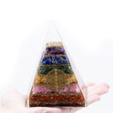 Orgonite Pyramid - Seven Chakra Flower of Life - 70 mm - Hira Online