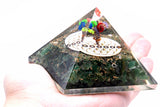 Orgonite Pyramid - Green Aventurine and Flower of Life - 70 mm - Hira Online