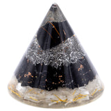 Orgonite Cone - Selenite and Black Tourmaline Copper - 90 mm