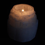 Selenite Candle Holders – Selenite Mountain Top Candle Holder - 8 cm