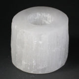 Selenite Candle Holders – Selenite Cylinder Candle Holder - 8 cm