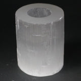 Selenite Candle Holders – Selenite Cylinder Candle Holder - 10 cm