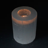 Selenite Candle Holders – Selenite Cylinder Candle Holder - 10 cm