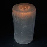 Selenite Candle Holders – Selenite Cylinder Candle Holder - 15 cm