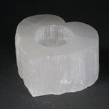 Selenite Candle Holders – Selenite Heart Candle Holder