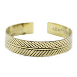 Brass Tibetan Bracelet - Wide Tribal Leaf - Hira Online