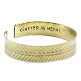 Brass Tibetan Bracelet - Wide Tribal Leaf - Hira Online