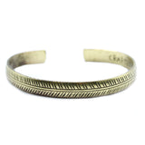 Brass Tibetan Bracelet - Slim Tribal Leaf - Hira Online