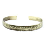 Brass Tibetan Bracelet - Slim Tribal Leaf - Hira Online