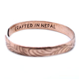 Copper Tibetan Bracelet - Slim Tribal Swirls - Hira Online